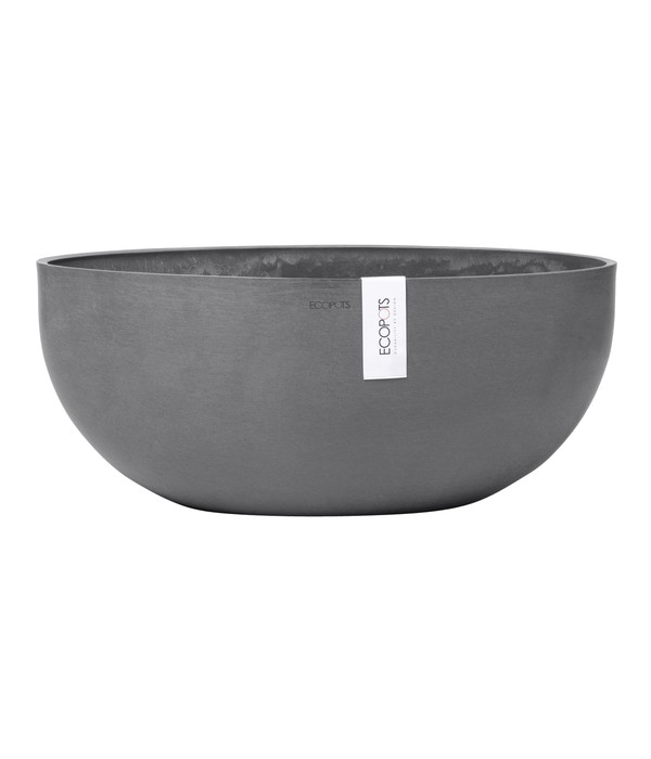 Ecopots Kunststoff-Schale Sofia mit Wassersystem, oval, grau, ca. B43/H17,5/T25  cm | Dehner