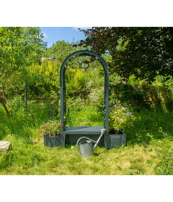 KHW Kunststoff-Gartenbank mit Rosenbogen Brüssel, ca. B174/H207 ヤンキースB帽