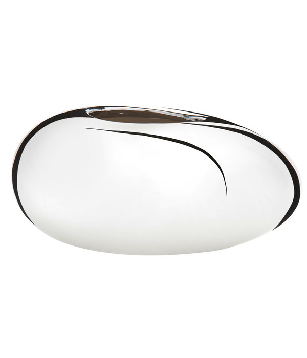 | Mirror cm B29/H14/T23 Scheurich ca. Silver, Dehner oval, silber, Keramik-Übertopf