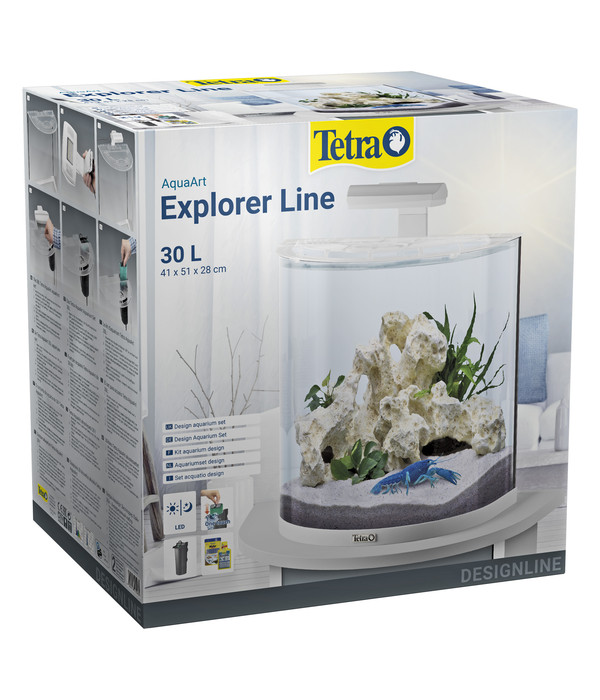 Tetra Dehner 30 Liter, weiß LED | Explorer-Line Crayfish, AquaArt