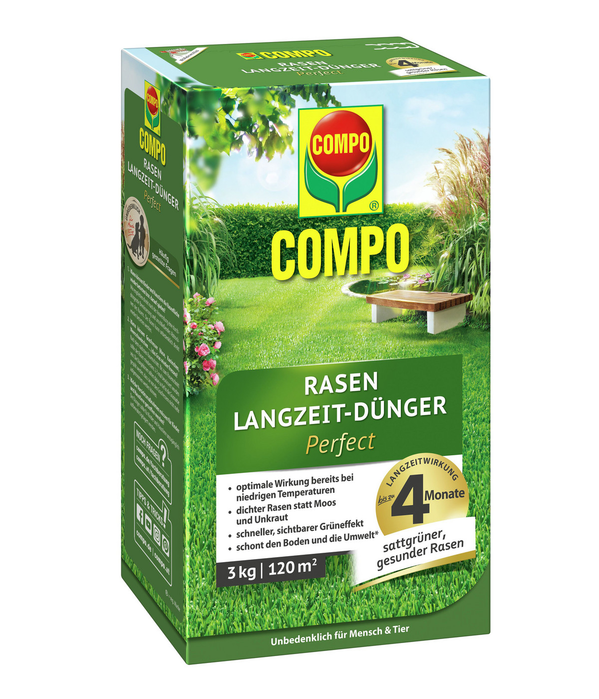 COMPO Rasen LangzeitDünger Perfect, 3 kg Dehner