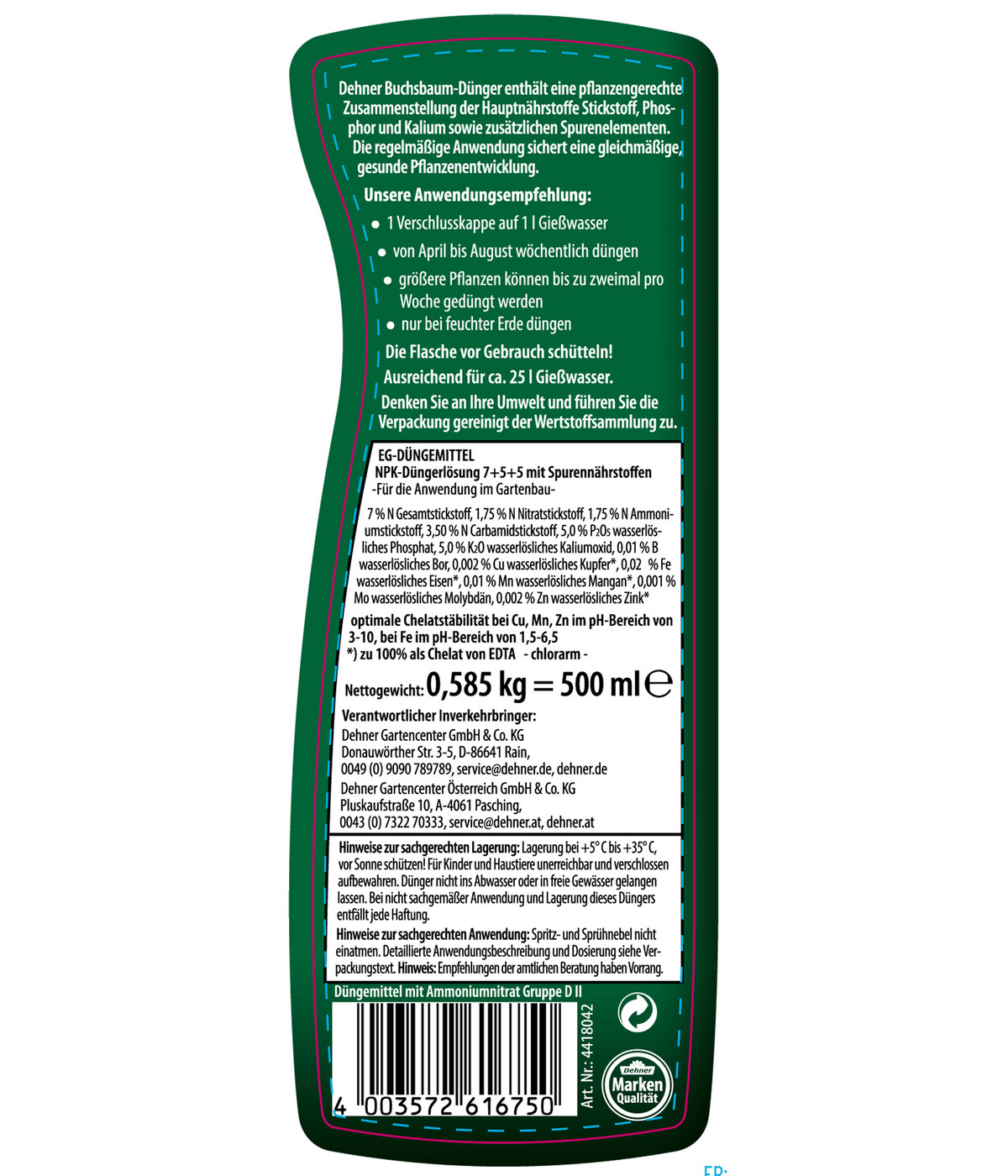 Dehner BuchsbaumDünger, flüssig, 500 ml Dehner
