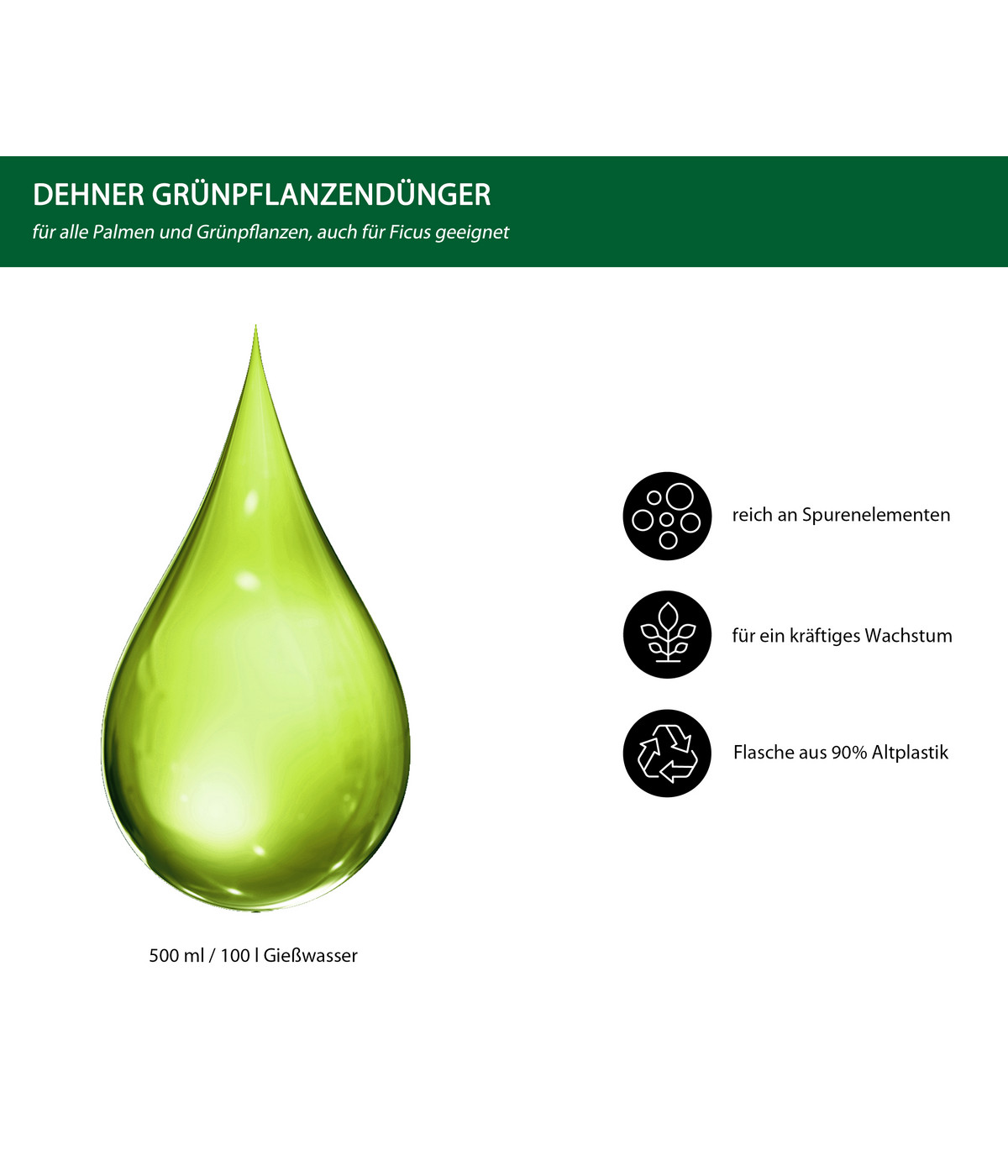 Dehner GrünpflanzenDünger, flüssig, 500 ml Dehner