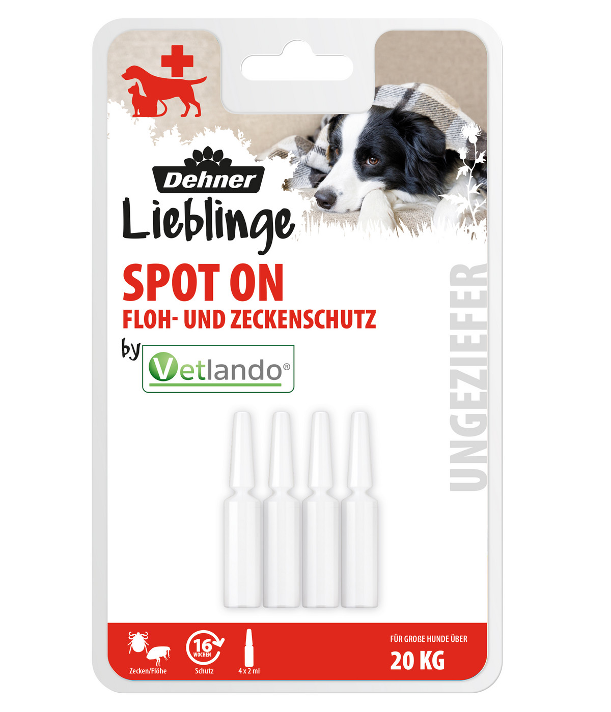 Dehner Lieblinge Floh und Zeckenschutz Spot On für große Hunde, 4 x 2