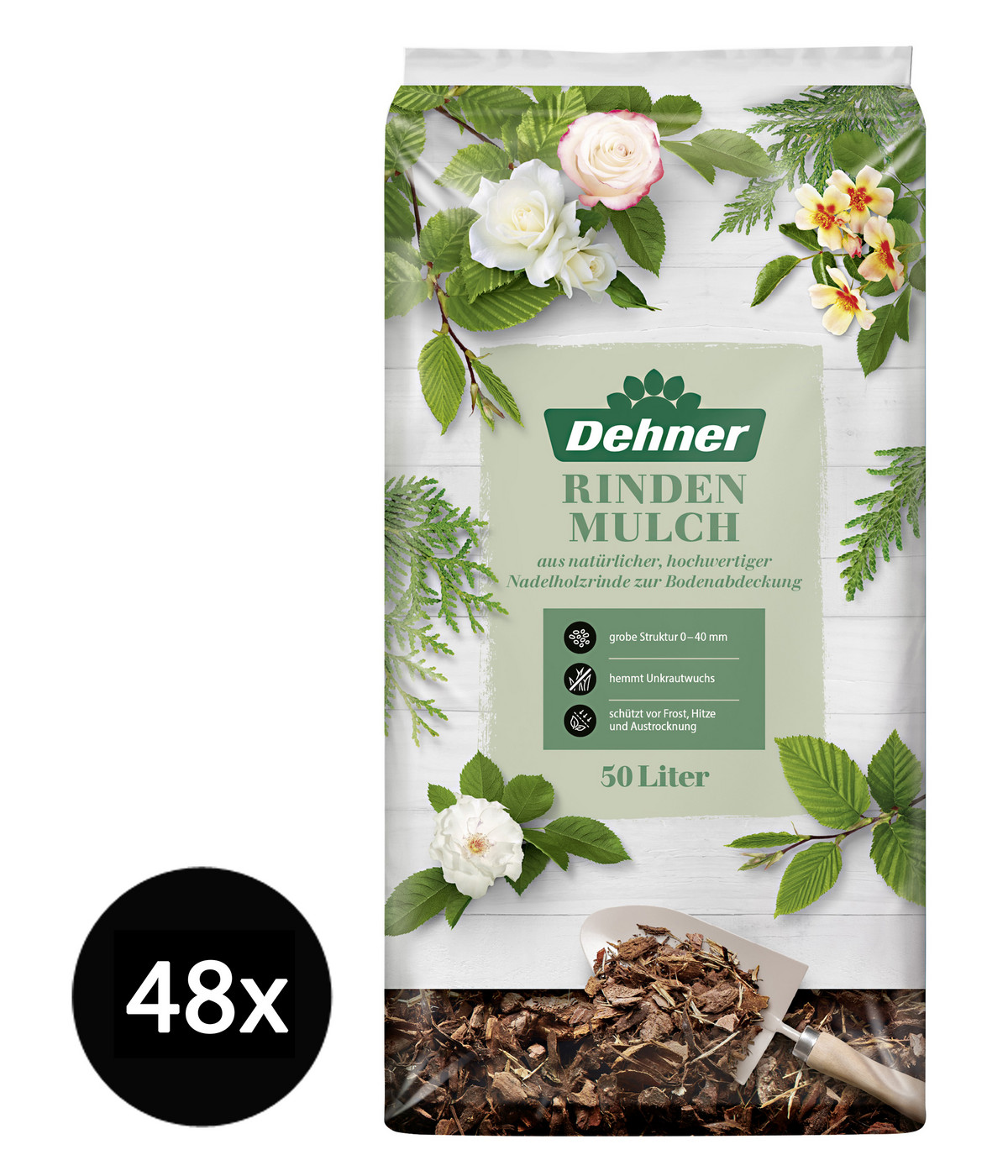 Dehner Rindenmulch grob, 48 x 50 Liter Dehner
