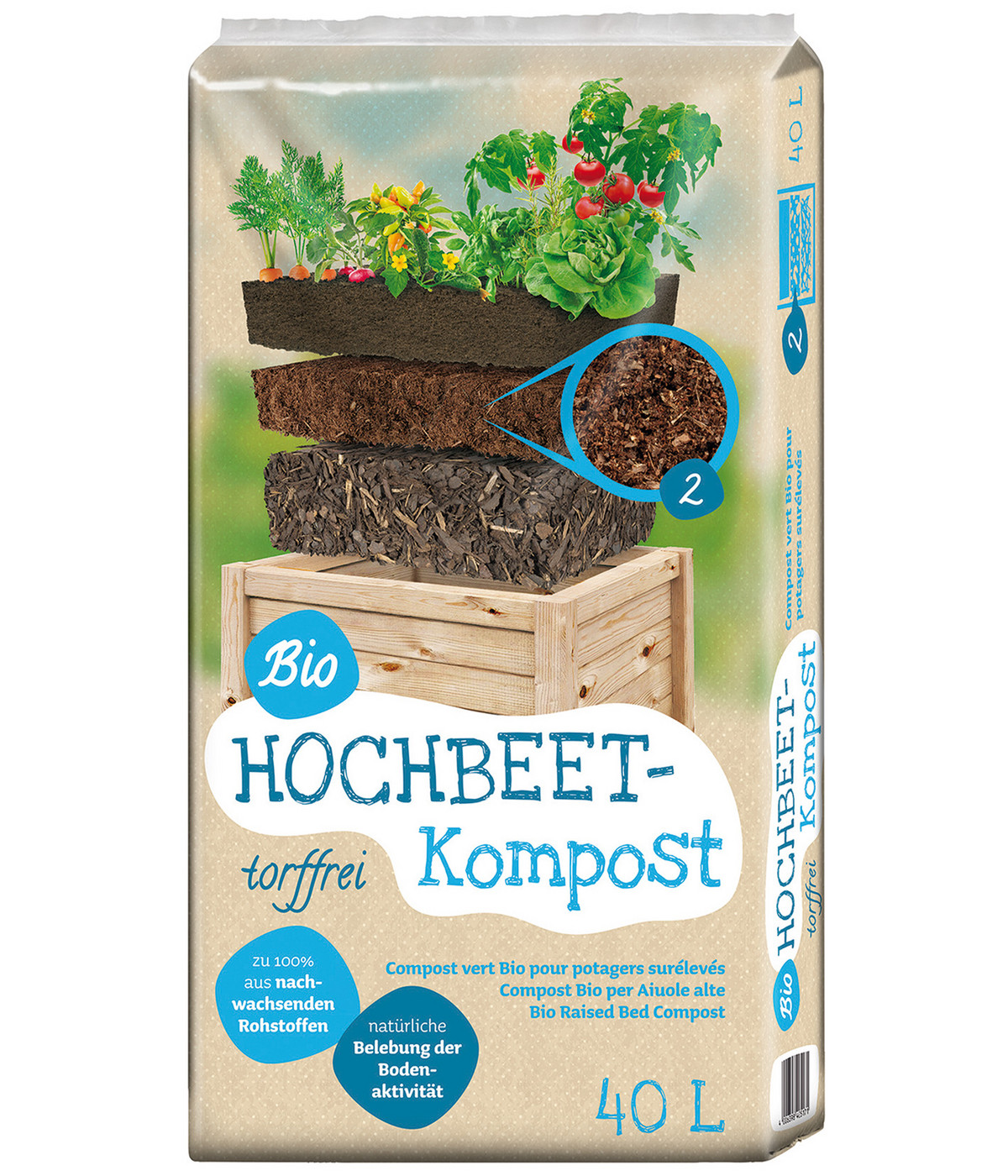 Floragard HochbeetSet inkl. 540 l BioFüllung, ca. B120/H80/T80 cm