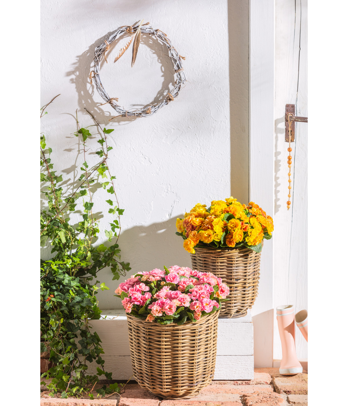 Van Der Leeden Pflanzkasten Aus Rattan – Grau, Wasserdicht & Handgefertigt | Für Balkon, Terrasse, Garten