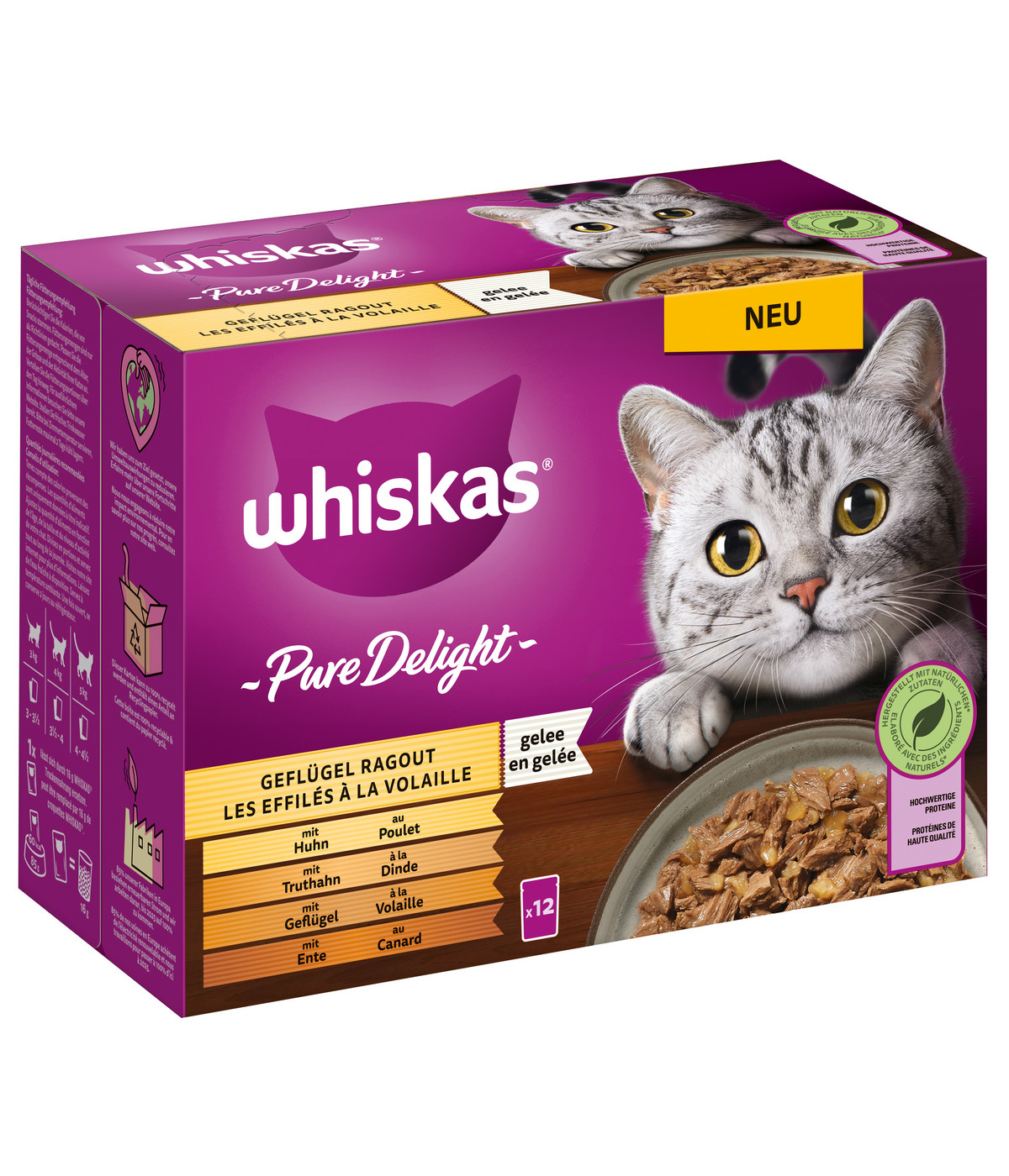 Whiskas® Nassfutter für Katzen Multipack Pure Delight Ragout in Gelee